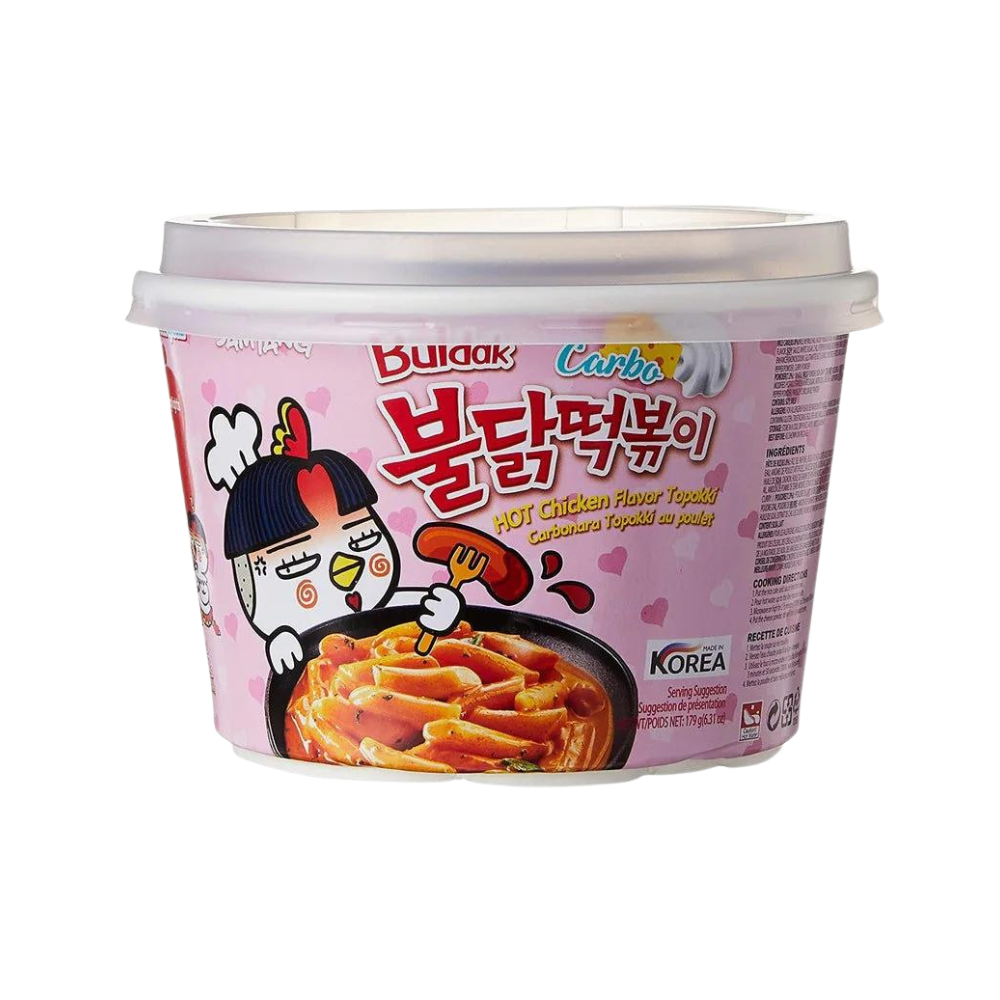 Samyang Buldak Hot Chicken Carbonara Topokki (Reiskuchen) - 179g