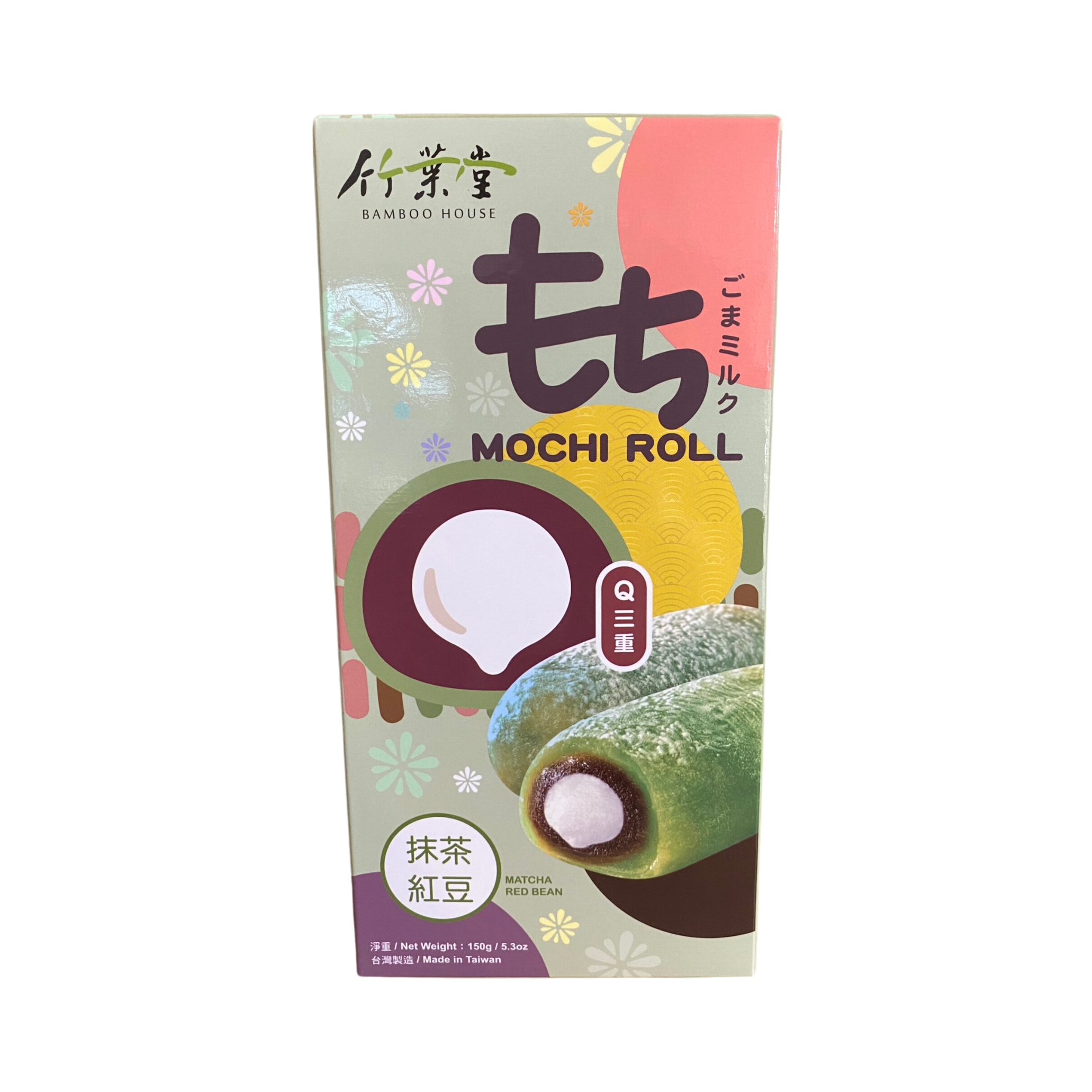 Bamboo House Mochi Rolle mit Roten Bohnen Matcha - 150g