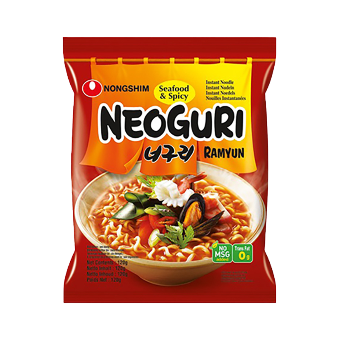 Nongshim Neoguri Ramen Meeresfrüchte Scharf - 120g